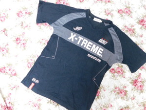 x58 ブルークロス スカル・ナンバー 半袖Tシャツ サイズM/150 即決