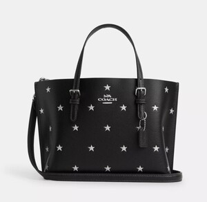 秋冬最新作　US限定　COACH Mollie Tote Bag 25 With Star Print バック 　型番：CW022　ロサンゼルスから最新本物をお届け！