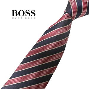 HUGO BOSS ネクタイ やや細身 レジメンタル 柄 ストライプ柄 ヒューゴボス USED 中古 m502