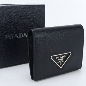 中古良品プラダPRADA サフィアーノレザー財布 レザー ブラック系　 ランク：A us-2 メンズ