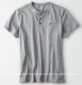 〓アメリカンイーグル/US M/AE Logo Slub ヘンリーTシャツ/Heather Gray