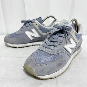 和322★ newbalance classic 574 ニューバランス カジュアル スニーカー シューズ 23.5 ライトブルー レディース