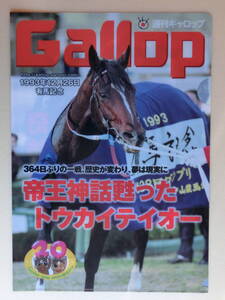 △週刊ギャロップ1993年有馬記念　付録クリアファイル「帝王神話蘇った　トウカイテイオー」田原成貴《９》