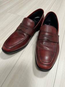 トルネードマート（TORNADO MART）　赤　エンジ　ローファー　程度良好　革靴 Mサイズ 26センチ 靴 レザー ローファー
