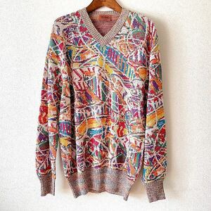 #anc ミッソーニ MISSONI ニット・セーター 48 マルチ Vネック イタリア製 大きいサイズ レディース [905787]