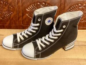 ★90s!希少レア!!converse ALL STAR Hi HEELED 黒 6.5 23.5cm コンバース オールスター ハイヒール ブラック ブラジル 2411☆★