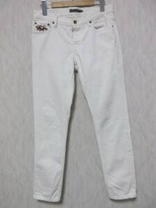 ラルフローレン RALPH LAUREN ダメージ加工 パンツ 白 9 kn966