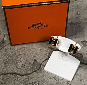 希少 HERMES エルメス カージュドアッシュ Hキューブ ピアス ブラック ゴールド