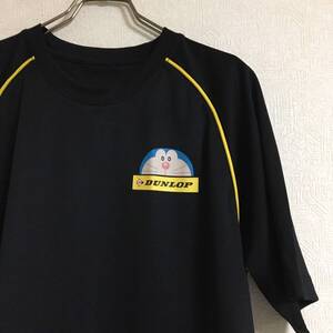 DUNLOP ダンロップ ドラえもん Ｔシャツ ドライタイプ 黒 オンワード製　企業物 タイヤ