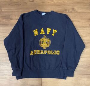 Champion チャンピオン スウェット　ネイビー　サイズXL 青刺繍タグ ビンテージ 無地 90s US NAVY USNAVY 