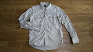 FULL COUNT フルカウント ウエスタンシャツ サイズ36 希少 生成 長袖シャツ 4786 レア コットン スナップボタン メンズ 日本製