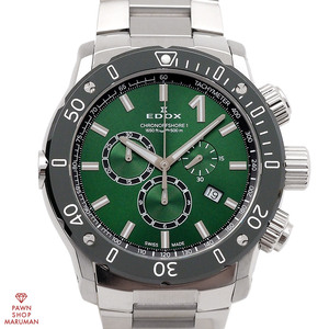 EDOX エドックス クロノオフショア1 クロノグラフ スペシャルエディション 10221-3VM5-VIN5 クォーツ SS グリーン 【丸万質舗】