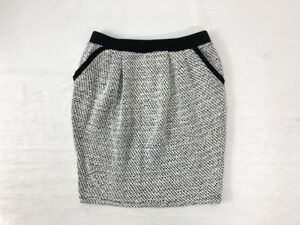 AZUL by MOUSSY アズール バイ マウジー レディース ギャル パイルニット ツイード タイト ミニ スカート S 白/黒