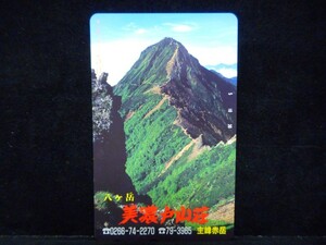 テレカ 50度 八ヶ岳 美濃戸山荘 主峰赤岳 未使用 T-1108