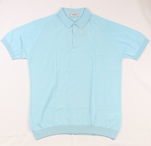 新品 John Smedley　ジョンスメドレー 最高級シーアイランドコットン Lサイズ ポロシャツ　BLUE SPRING