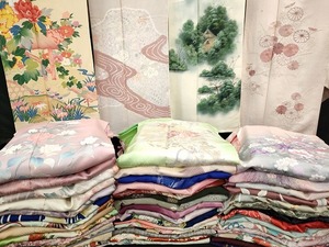 平和屋本店■1円 訪問着 まとめて 50点 風景 辻が花 薔薇 花柄 友禅 手描き 絞り 相良刺繍 金銀糸 など 未使用品あり 全て正絹 ppp1069