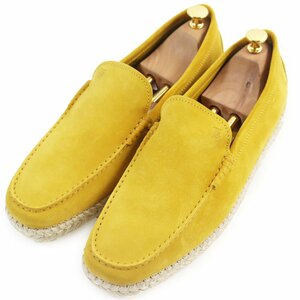 未使用品●TOD’S トッズ MOCASSINO ESP. 66B スウェードレザー エスパドリーユ スリッポン ドライビングシューズ イエロー 10.5 メンズ