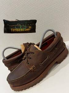 ★USA製★90s★Timberland★ティンバーランド★本革★3ホール★モカシン★デッキシューズ★ブラウン★茶色★65W★24.5cm★ヴィンテージ★