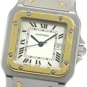 訳あり カルティエ CARTIER 81036283 サントスガルベLM YGコンビ 自動巻き メンズ _847336