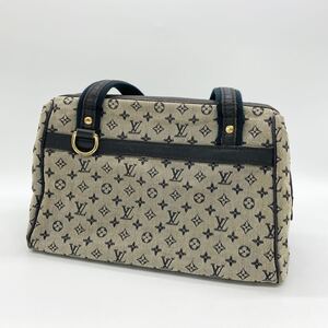 【中古品】 LOUIS VUITTON ルイヴィトン M92049 VI0033 モノグラムミニ ジョセフィーヌPM トート ハンドバッグ レディース ネイビー系