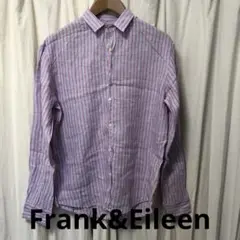 メンズ Frank&Eileen長袖シャツ ストライプ ラベンダー Mサイズ