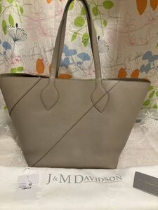 J&M DAVIDSON　ジェイアンドエムデヴィッドソン　レザートート　MAYPOLE　ポーチ　グレージュ　未使用　イギリス　英国