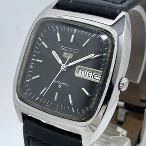 ヴィンテージ☆SEIKO 5 6309-5090 黒文字盤 逆輸入品 風防綺麗 カレンダー・早送り正常 ラグ22mm