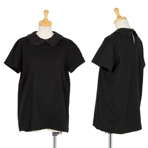 トリココムデギャルソンtricot COMME des GARCONS ラウンドカラー切替Tシャツ 黒L 【レディース】