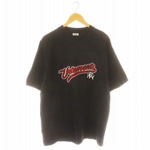 ヴェトモン ベトモン VETEMENTS ベースボールロゴ刺繍Tシャツ カットソー 半袖 S 黒 ブラック マルチカラー /DO ■OS ■SH メンズ