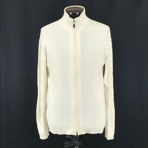 エル オム/ELLE HOMME★カシミヤ混コットン/ニットジャケット【48/Mens size -M/アイボリー/ivory】Sweater/Jackets◆BH1