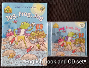 美品　CD付き　英語　絵本　2点セット　まとめ売り　jog, frog, jog　知育　英会話　レッスン　幼稚園　小学生　教材