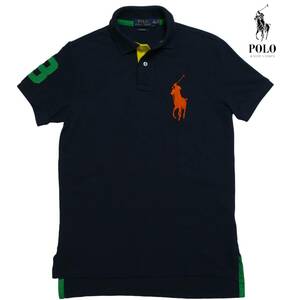 394■POLO RALPH LAUREN ラルフローレン BIGポニー ナンバリング 鹿の子 半袖ポロシャツ/S 170/92A （クリーニング済）【送料300円】