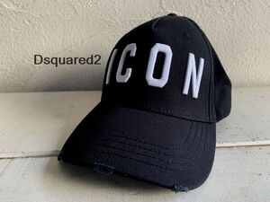 ディースクエアード DSQUARED2 S82BC4001 BASEBALL CAP ICON 刺繍アイコン　ベースボールキャップ　キャップ　帽子 ブラック 未使用に近い