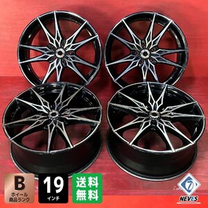 【送料無料】中古 Mz SPEED ジュノウ ライジング 19x8.0＋48 114.3-5H アルファード、ハリアー等 アルミホイール4本SET【55584305】