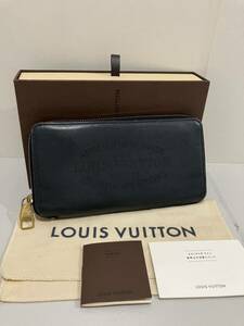 LOUIS VUITTON ● 超美品 長財布 レアデザイン ルイヴィトン ラウンドファスナー レザー 牛革 ラウンドジップ 財布 ブラック ピンク