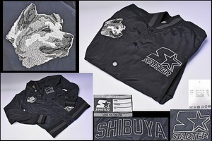 ヴァンキッシュ スターター コラボ ★ SHIBUYA SOUVENIR JACKET ★ VANQUISH X STARTER ★ Sサイズ 黒 ★ 忠犬ハチ公 SHIBUYA 刺繍