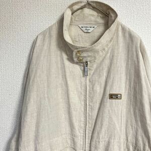 ジャケット マンシングウェア Munsingwear コットン リネン フルジップ ロゴワッペン ロゴジップ