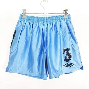 未使用品 アンブロ UMBRO UQS6007JP パンツ ボトムス ショート ハーフ ロゴ ナンバー 160 ライトブルー スポーツウェア ※EKM キッズ