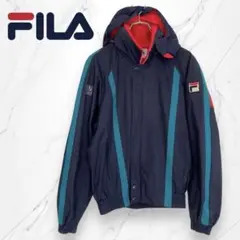 【FILA】フード付きナイロンジャケット パーカーLネイビー　ウインドブレーカー