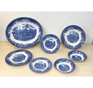 WEDGWOOD/ウェッジウッド ROMANTIC ENGLAND Queens Were 皿 7枚 まとめ/セット キッチン/洋食器 中皿/大皿/深皿/プレート/ボウル ZU967+