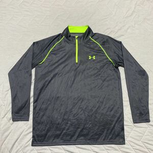 9C【着少】UNDER ARMOUR アンダーアーマー 長袖 ハーフジップ シャツ LG 蛍光イエロー 格安 株式会社ドーム