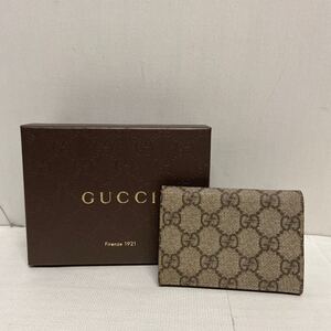 【GUCCI グッチ 】118376-2091 カードケース パスケース ベージュ レザー CGスプリーム 2405oki h