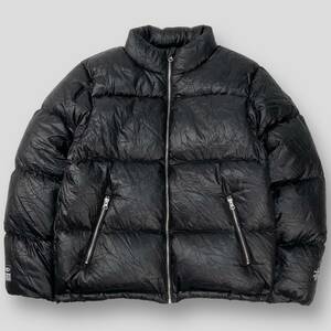 美品 完売品 STUSSY / ステューシー 23AW Wrinkled Nylon Down Puffer 115729 S SSM3504 ブラック シワ加工 ナイロン ダウンジャケット