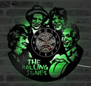 ローリングストーンズ 壁掛け時計 Rolling Stones ウォールクロック LED 7色変化 アンティーク おし ZCL523