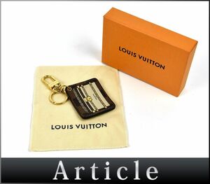 188494〇 LOUIS VUITTON ヴィトン ダミエ エベヌ ポルトクレイリュストレ キーホルダー チャーム M66965 トランク ストライプ/ G