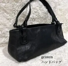 【美品✨】ゲンテン ハンドバッグ ブラック　山羊革 ラムレザー