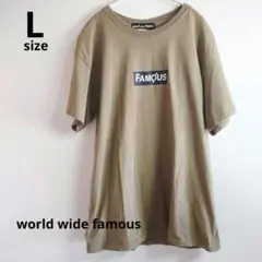 ワールドワイドフェイマス　ボックス ロゴ  Tシャツ　半袖　Lサイズ