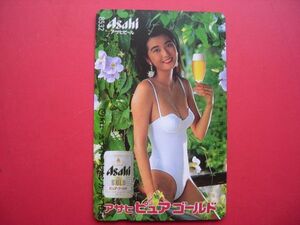 青木美津子　ハイレグ水着　アサヒビール　ピュアゴールド　105度　未使用テレカ