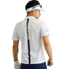 2XL_ホワイト [NewEdition GOLF] ゴルフウエア メンズ バックラインモックネックシャツ ハイネック シャツ メンズ 速乾・吸収スポーツ素材 半袖シャツ NEG-317-318-319 (ホワイト, XXL)