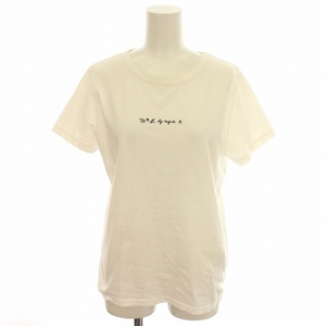 トゥービーバイアニエスベー To b. by agnes b. Tシャツ 半袖 ロゴ 刺繍 カットソー 38 M 白 ホワイト